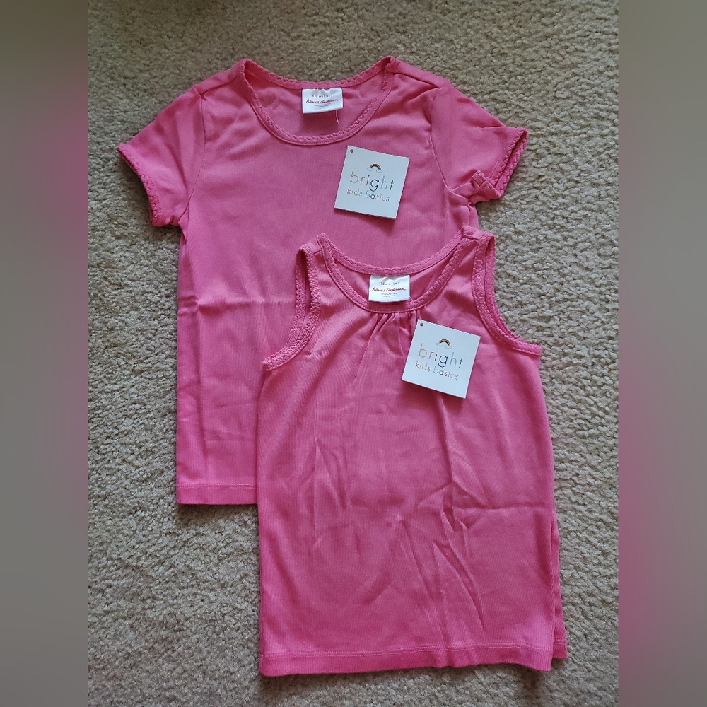 Hanna Andersson Pink Shirt and Tank Top Pima Cotton Set